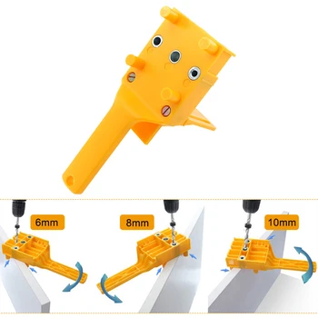 

Plastic Drill Locator Self-centers Mini 3 Pins Easy To Use Dowel Joints Quick Orange Doweling Jig With Baffle Woodworking Tool