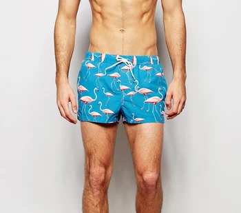 

Flamingo Mens Sexy Swimming leisure Shorts New Summer Mens Swimwear Print Beach Swim Surfing Sports Boardshorts Bermuda Short