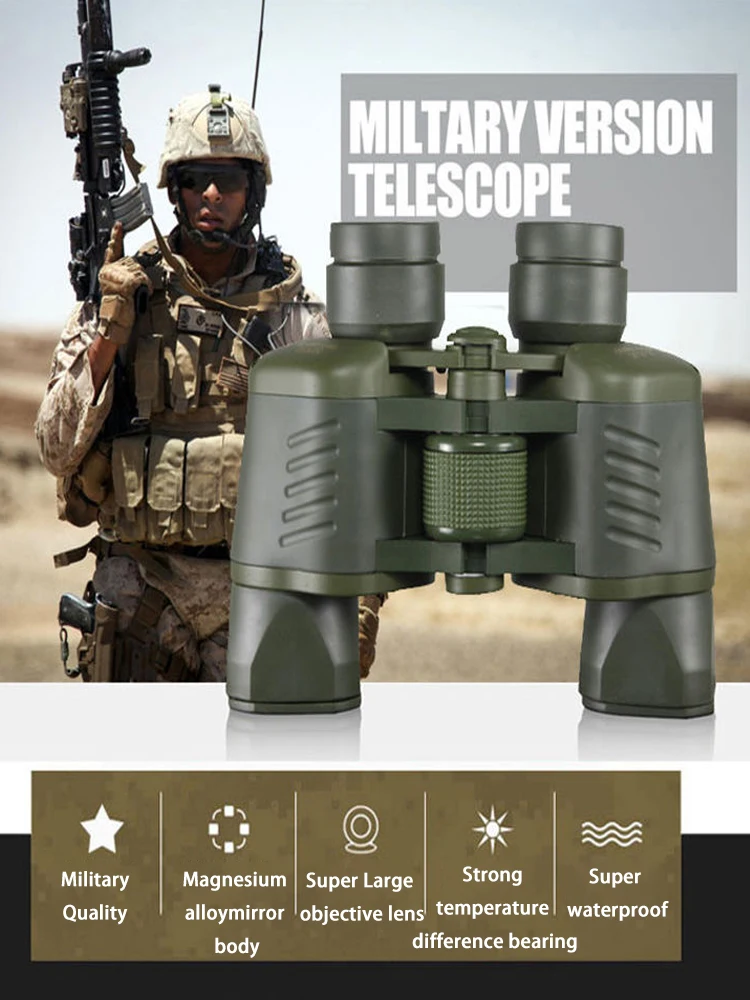 50X50 HD Professional Military Telescope Low Light Night Vision BAK4 Prism For Camping Hunting Concert Binoculars | Инструменты