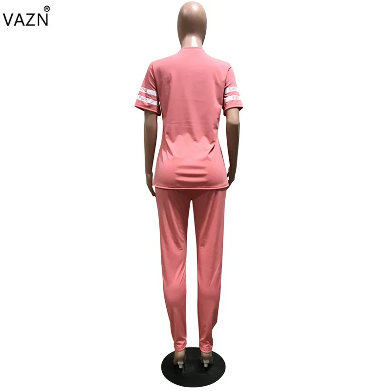VAZN/, летние однотонные Комбинезоны из 2 предметов, 3 цвета, женские комбинезоны с круглым вырезом и короткими рукавами, Дамский комбинезон с вырезом, D8135