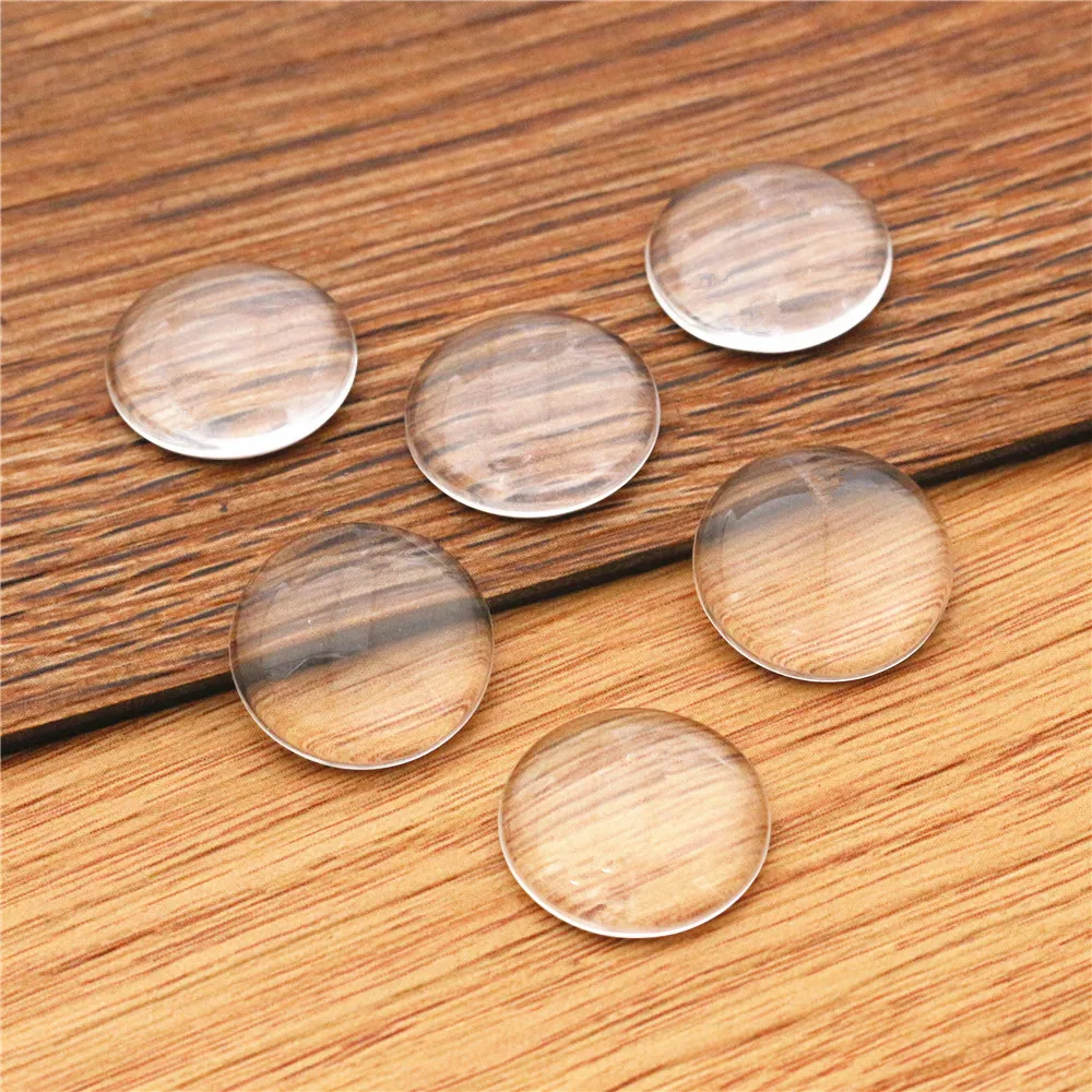 6mm 8mm 10mm 12mm 14mm 16mm 18mm 20mm 25mm 30mm 35mm Runde Flache Rückseite Klar Glas Cabochon, hohe Qualität, Großhandel Förderung