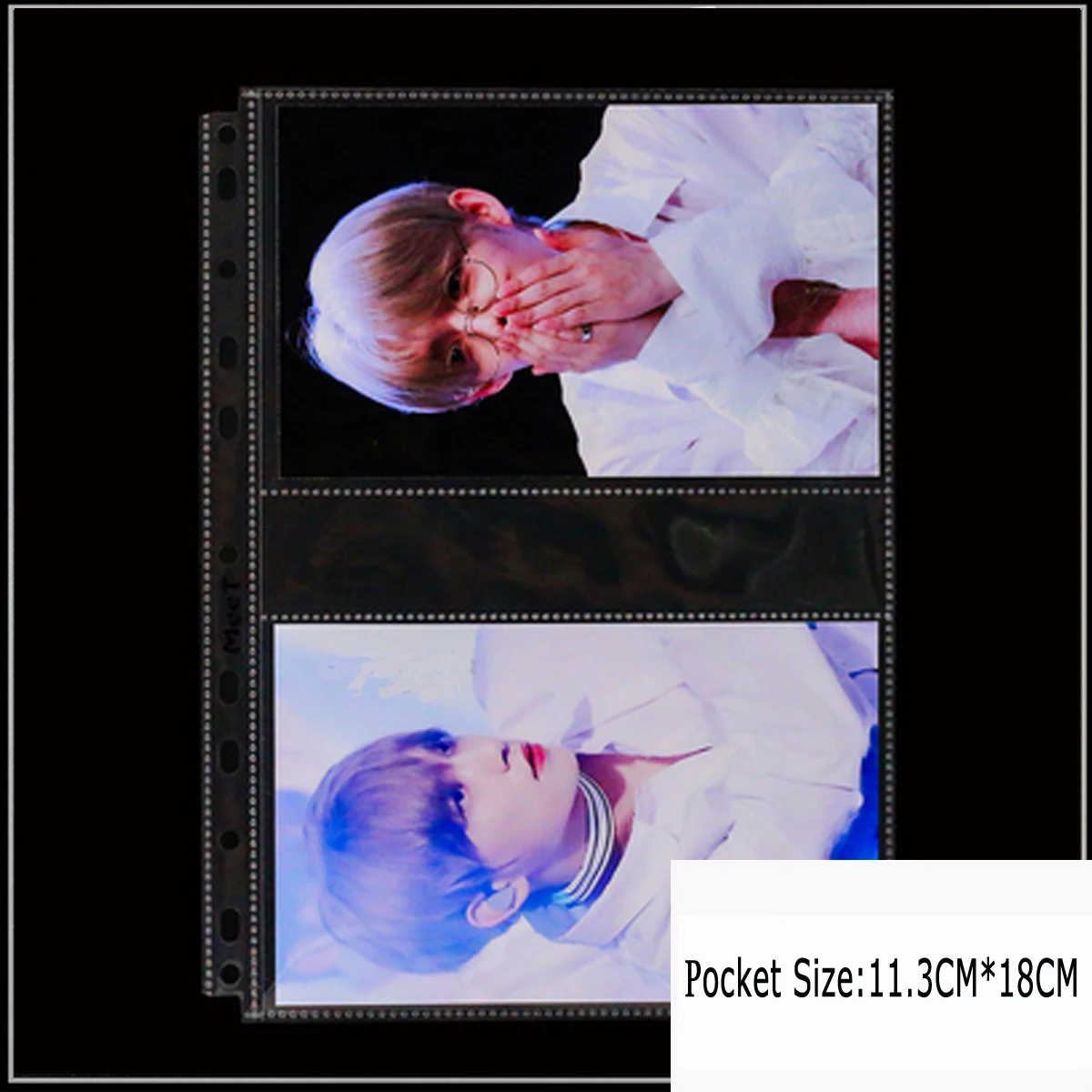 

20PCS 6inch 2 Pockets 11.3CM*18CM Card Pages Board Game Cards Holder Page for Protector Postcard Star Photo Pictures Album Page