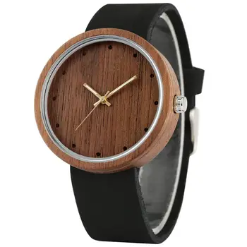 

YISUYA Natural Couple Wooden Watch for Women Large Dial Clear Case Luminous Male Quartz Watches Concise Gift horloge dames