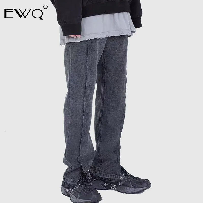 EWQ/мужская одежда Весенние новые джинсы для улицы свободные джинсовые штаны для мужчин Черные Серые модные брюки 9Y0074