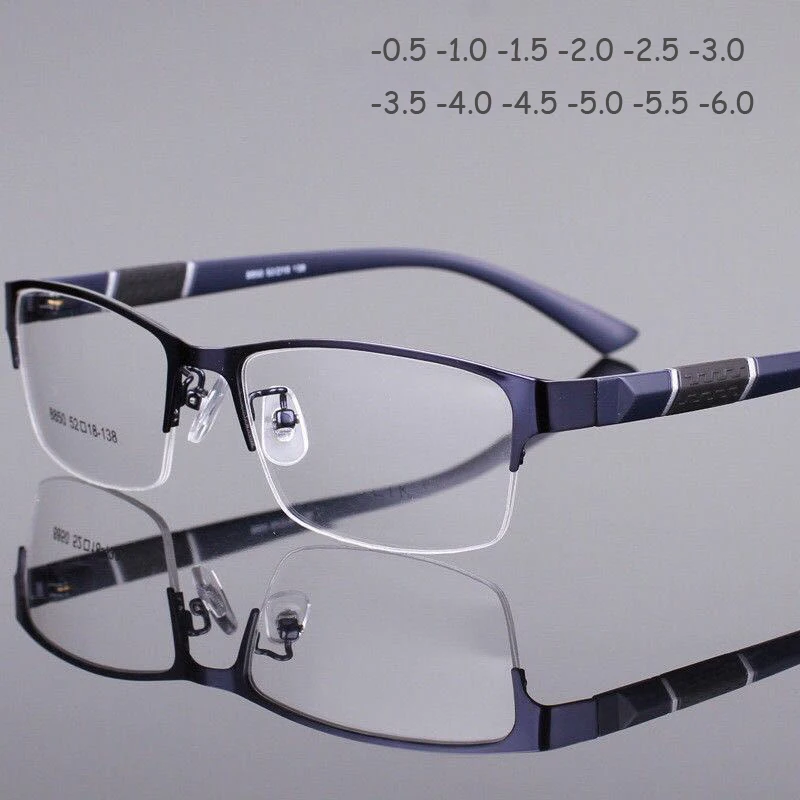

Business Myopia Glasses Half Metal Frame Nearsighted Glasses Unisex Myopia Resin Clear Mirror 0 -0.5 -1 -1.5 -2 -2.5 -5 -5.5 -6