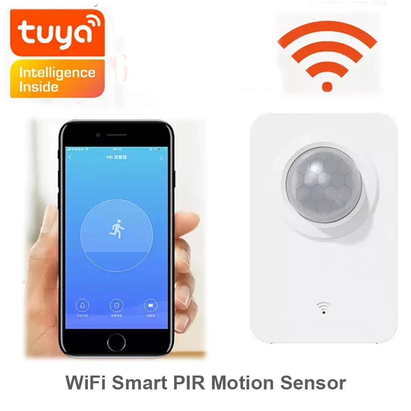 sos alert device Wifi Smart PIR Motion Sensor Alarm Tuya Smart Life APP Remote Control USB Power Mini Alarm Smart Home Detector Security System remote panic button