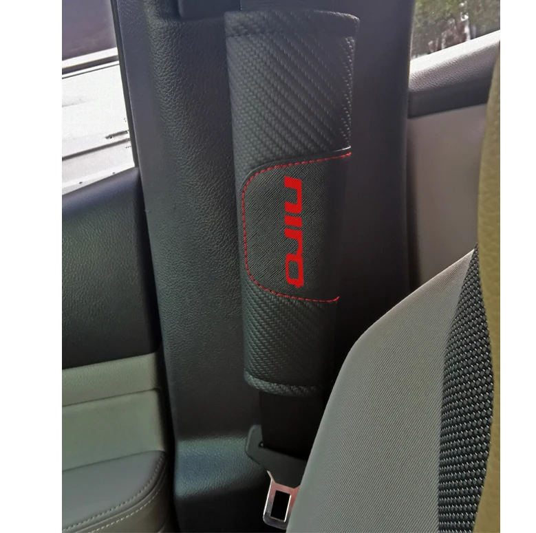Для Kia Niro, углеродное волокно, кожа, автомобильный ремень безопасности, накладки для сиденья, наплечный ремень, Накладка для взрослых и детей