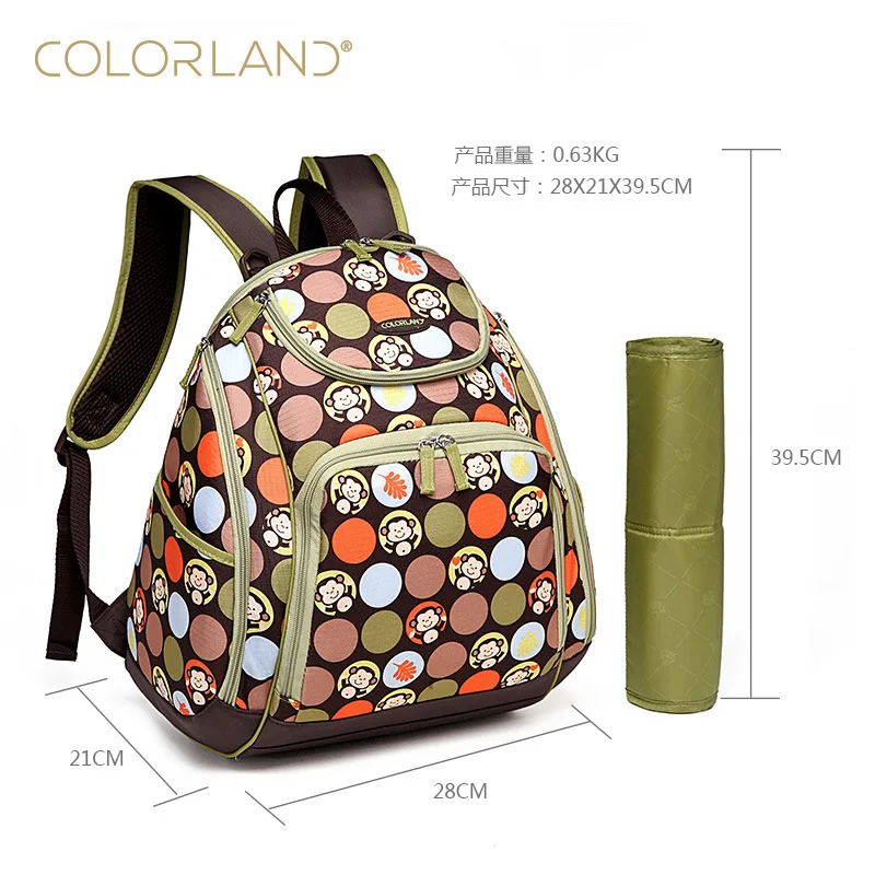 COLORLAND сумка для мокрых подгузников рюкзак для малышей сумки для мам дорожная сумка для мам Органайзер модный рюкзак для подгузников с принтом