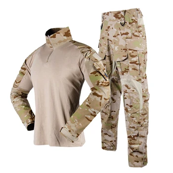 

Man Military Clothing Sets Tactical Uniforms BDU Army Combat Suit Camouflage Long Sleeve T-shirts Cargo Work Pants