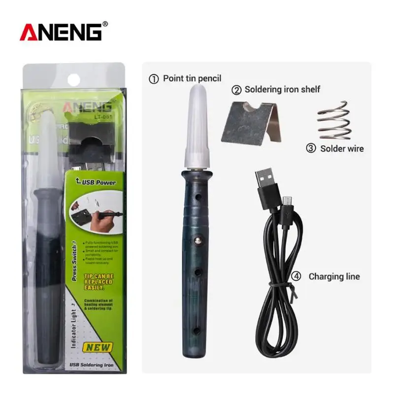 ANENG LT002 Мини Портативный электрический USB паяльник ручка сварочные инструменты набор