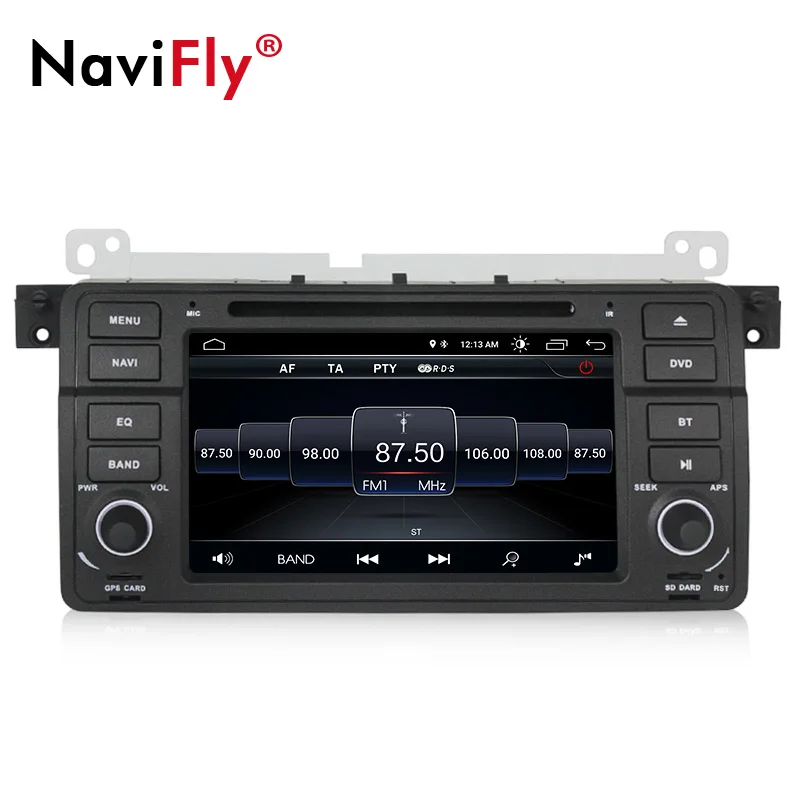 Clearance Navi-Fly Quad core Android8.1 32G ROM HD screen 1024x600 Car Audio dvd player gps navigator for BMW/E46/M3with RDS WIFI BT Radio 4