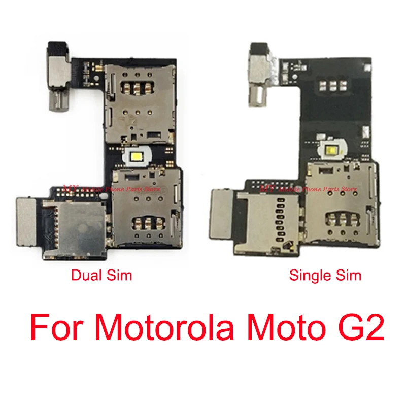 New Dual Single SIM Card SD Tray Holder Reader Socket Slot Board Flex Cable For Motorola Moto G2 XT1068 XT1069 Repair Parts | Мобильные