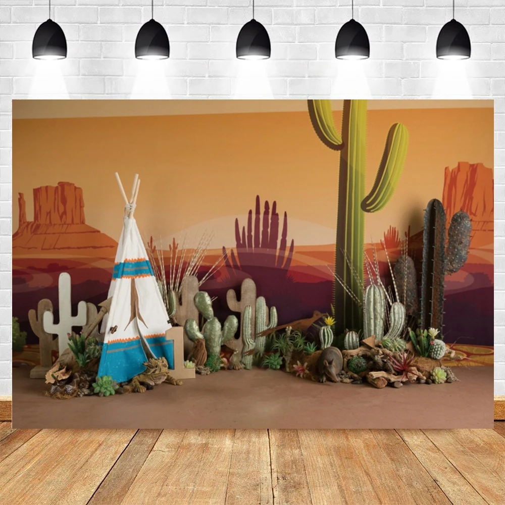 

West Party Backdrop Cactus Tent Decor Western Cowboy Birthday Banner Photo Studio Photo Background Baby Shower Photophone Props