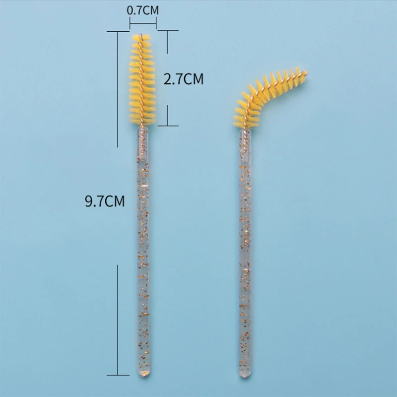 50 шт., кристальная одноразовая щеточка для ресниц, тушь для ресниц, палочки для прививки ресниц, гребень для завивки, алмазные кисти для макияжа, инструменты для красоты