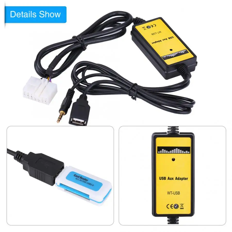 Автомобильный USB Aux-In адаптер MP3-плеер Кабельное радио аудио интерфейс для пластиковая пилочка для ногтей RAV4 автомобильные аксессуары MP3 радио интерфейс