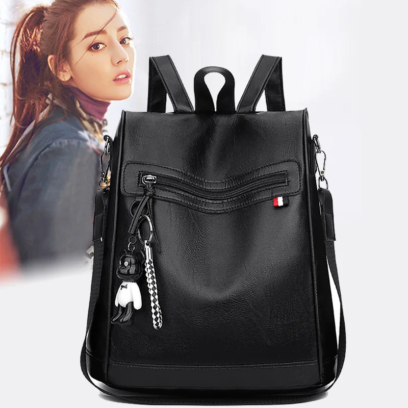 

Korean-style Anti-Theft WOMEN'S Backpack 2019 New Style Fashion High Textured Multi-functional Backpack GIRL'S STUDENT'S Backpac