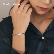 Нестареющий чудо 925 пробы серебряный Ретро начальный ID браслет ювелирные изделия панк готический подарок Бохо Ins Кнопка Письмо 2591