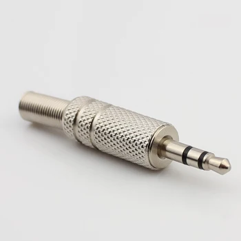 

100pcs 3.5mm male plug stereo headphone jack audio jack metal nickel plated jack plug