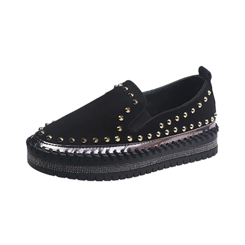 

2020 Spring New Korean Version Of The Rivet Platform Shoes Shoes Women Explosion Models Wild Comfortable Casual Loafers Women