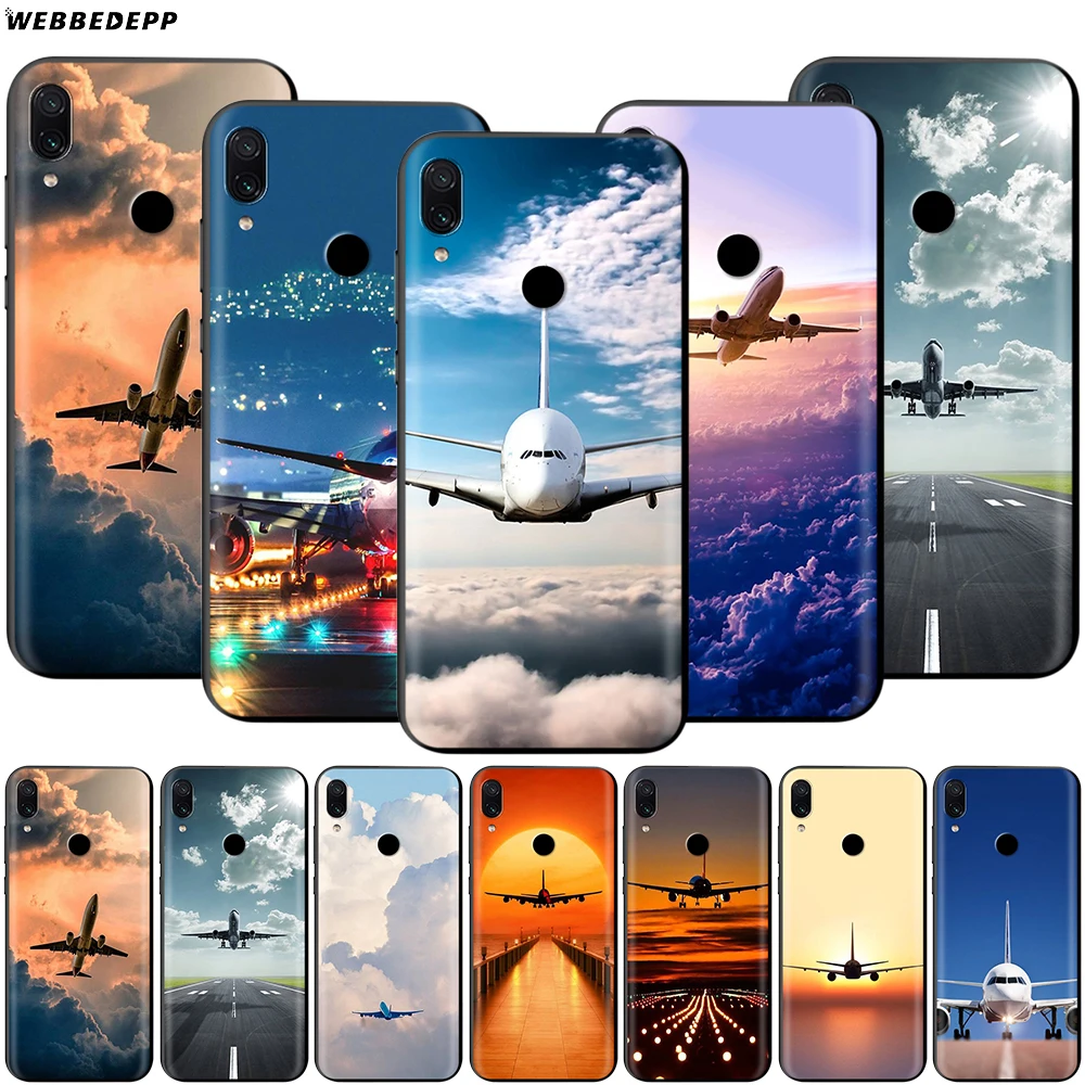 

Webbedepp Airplane Fly Travel Case for Xiaomi Redmi 4A 4X 5 5A 6 6A 7 7A S2 Note Go K20 Pro Plus Prime