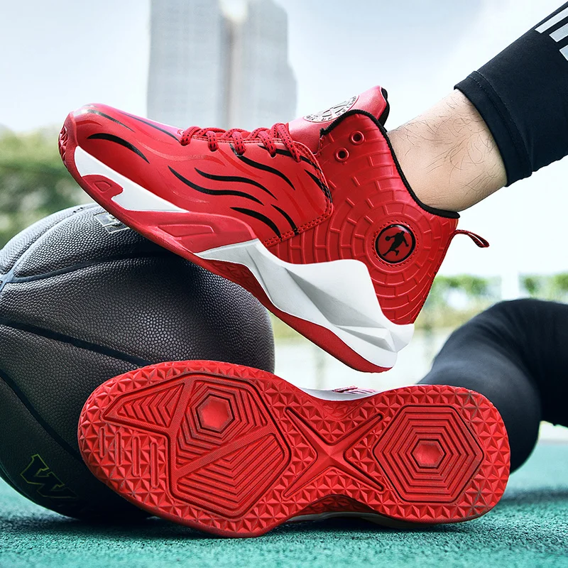 HUMTTO Men Women Classic Basketball Shoes Buffering Retro Sneakers Anti-skid High-top Shoes Outdoor Couple Basketball Boots