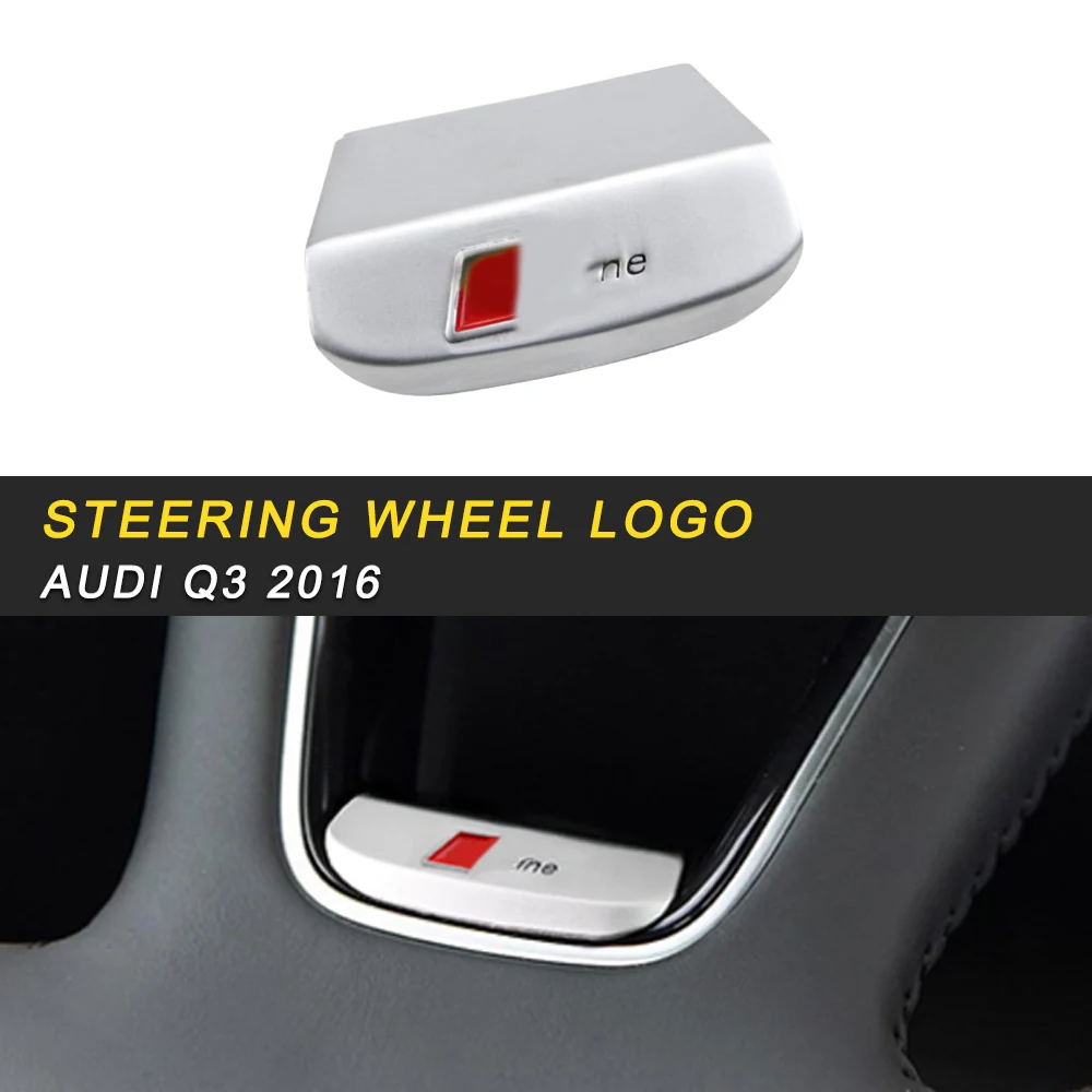 

Steering Wheel Logo Cover Frame Trim Sticker Interior Accessories for Audi Q3 2016 2017 2018 Car Styling
