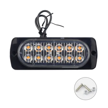 

Balight 1PCS 12V 12LEDs Waterproof Car Emergency Beacon Signal lightWarning Light Hazard Flash Strobe Light Bar for Truck