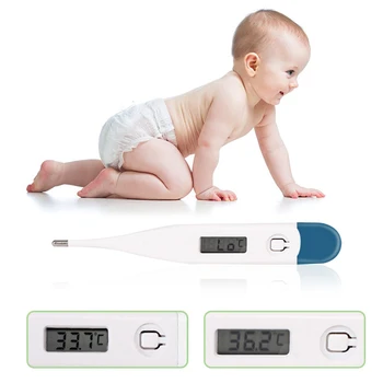 

Waterproof Digital Thermometer Beeper Fever Alarm Clear LED digital LCD display Baby Body Accurate Temperature Measurement Tools