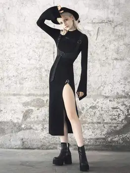 

Punk Rave Women' s Flare Sleeved Bet Pattern Slit Dresses PQ-631 Asian Size(XS-M)