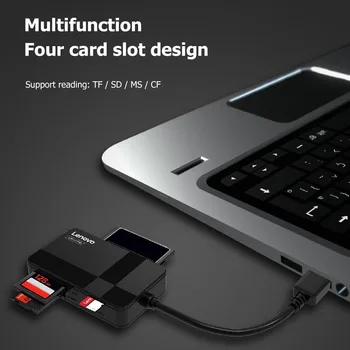 

Lenovo D303 USB 3.0 Card Reader 4 in 1 TF/SD/CF/MS Secure Digital Card Reader 5Gbps Support Reading 4 cards at the same time