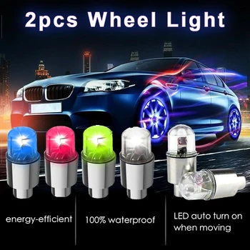 

2pcs Car Auto Wheel Tire Tyre Air Valve Stem LED Light Cap Cover Accessories Top Bike Motorcycle light Wheel Tire LED Flash Ligh