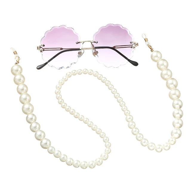 Glasses Chain for Women Big simulation Pearl Bead Chain For
