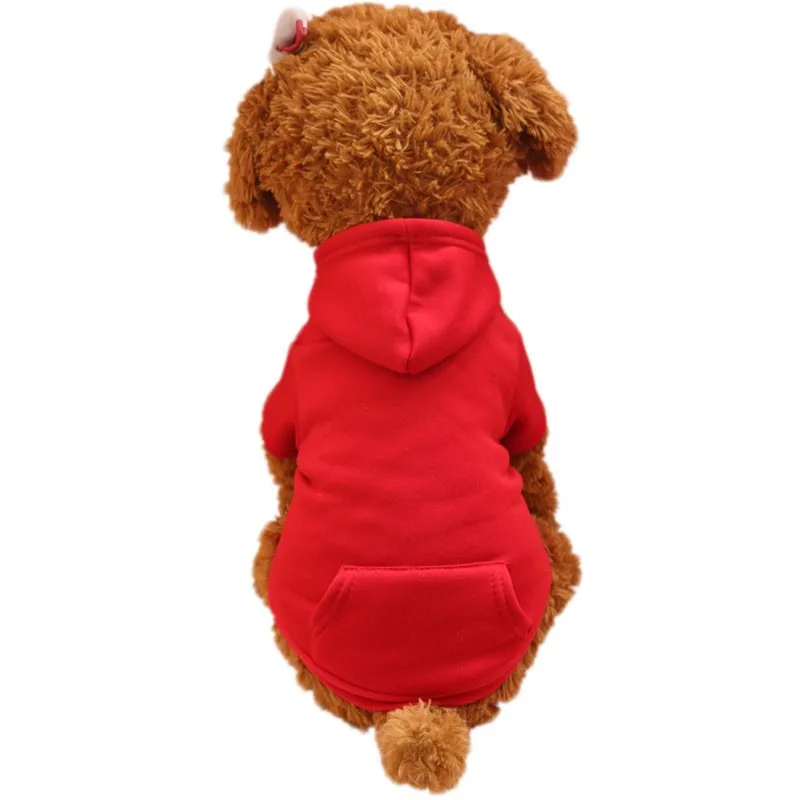 Red Однотонная Одежда для собак, худи для щенков, одежда для чихуахуа, красный, розовый, одежда для домашних животных, одежда для собак, кошек, зимние товары для домашних животных - Color: Red