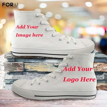 

FORUDESIGNS Custom Logo/Image/Text/Letter Pattern High Top Canvas Women Vulcanized Shoes Canvas Comfortable Breathable Ladies