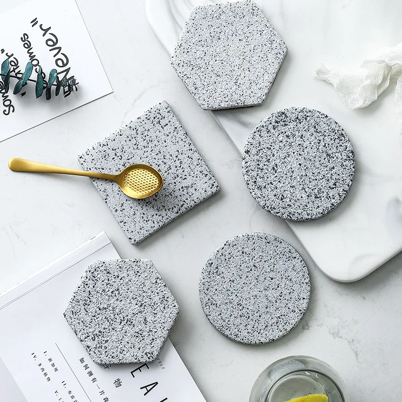 

Spoted Painting Granite Coaster Porcelain Round Table Mat Coaster Mug Cup Place Mats Pads Decor Table Decoration Accessories