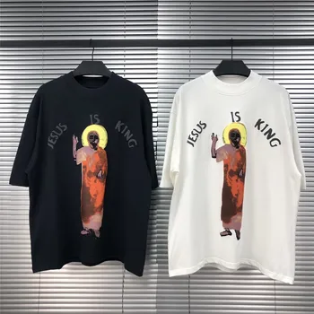 

20ss Latest TOP Hip-hop Kanye West 3D Foam Printed Jesus is King T shirt Men Women West Jesus is King T-shirts Cotton