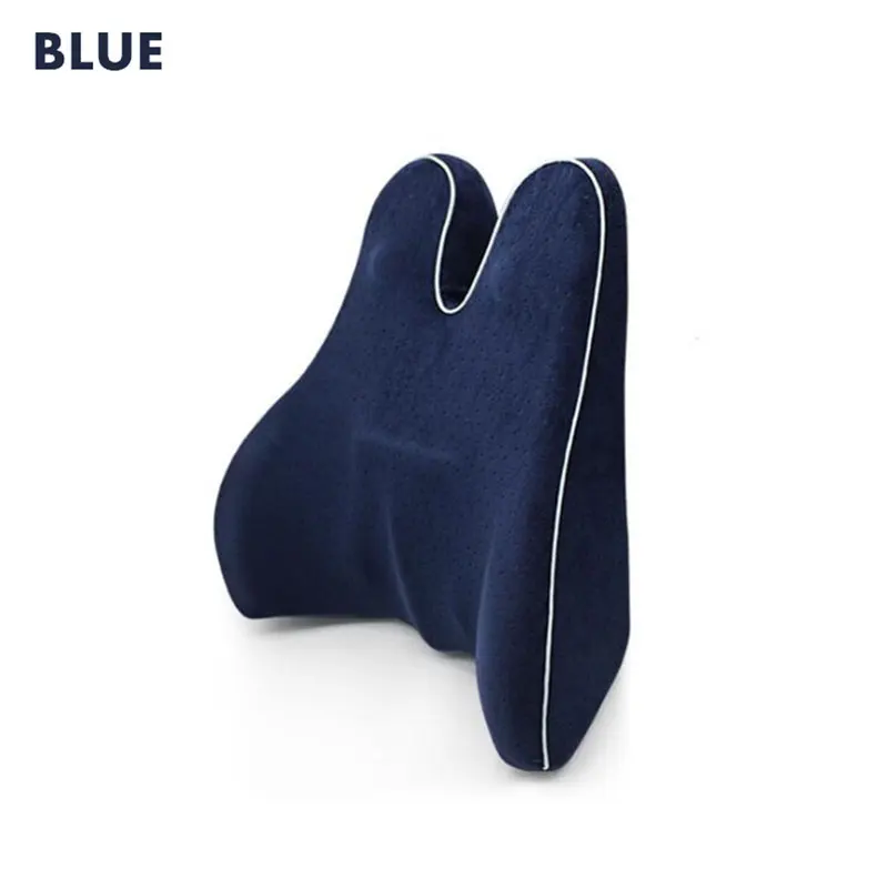 NavyBlue Против геморроя пены памяти поясничная Боковая поддержка подушка позвоночника копчик защита ортопедическое автомобильное сиденье офисная Подушка - Цвет: NavyBlue