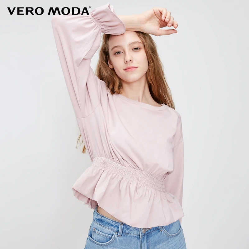 

Vero Moda 2019 New Arrivals Flared Sleeves Elasticized Hemline Pure Tops | 318402509