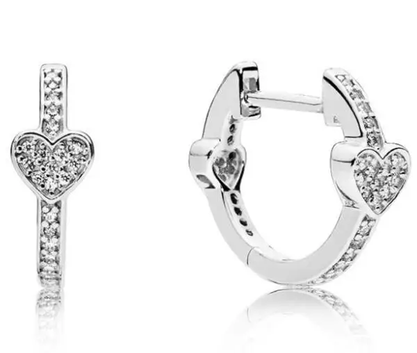 Оригинальные 925 пробы серебряные серьги, заманчивые, с сердечками, с кристаллами, серьги-гвоздики для женщин, свадебный подарок, модное ювелирное изделие