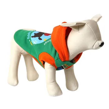 

Pet Clothes Winter Fleece Thickening Hooded Pullover Small Dogs Warm 2-legged Shirt #s1S