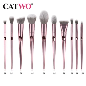 

Catwo 10Pcs Makeup Brushes Set Eye Shadow Foundation Powder Eyeliner Eyelash Lip Make Up Brush Cosmetic Beauty Tool Kit Hot