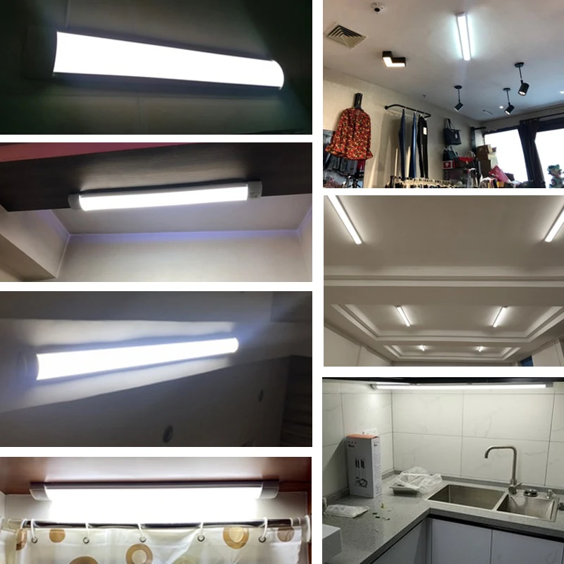 Led Lights Tube Home Lighting Kitchen Bedroom Garage Fixture t5/t8 Ceiling Linear Lamp Strip 220V Closet Cabinets 90/120cm Tube 6