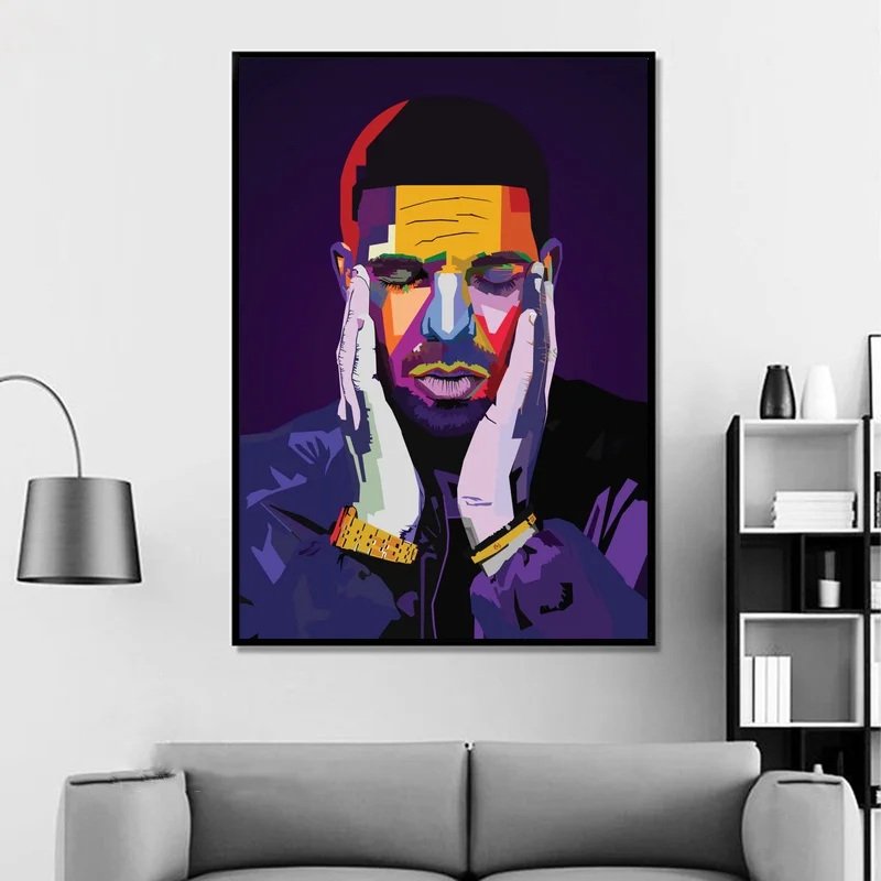 Дрейк WPAP поп-арт хип-хоп исполнитель музыки певица печати плакатов настенная живопись для дома Декор холст печати(без рамки