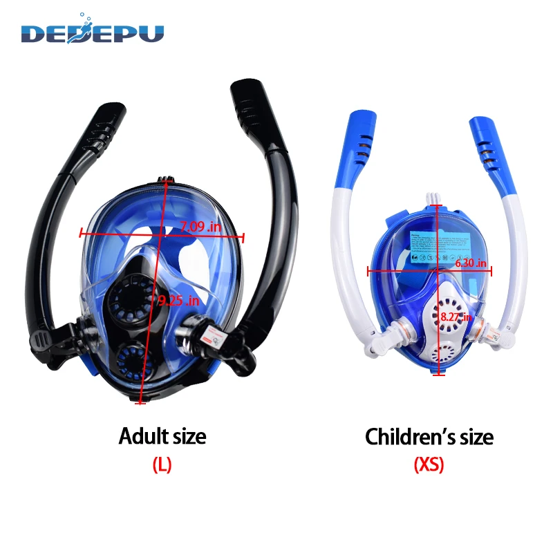 Детская маска для подводного плавания, анти-туман, 180 градусов, Нетоксичная силиконовая маска для дайвинга, односторонняя маска для подводного плавания