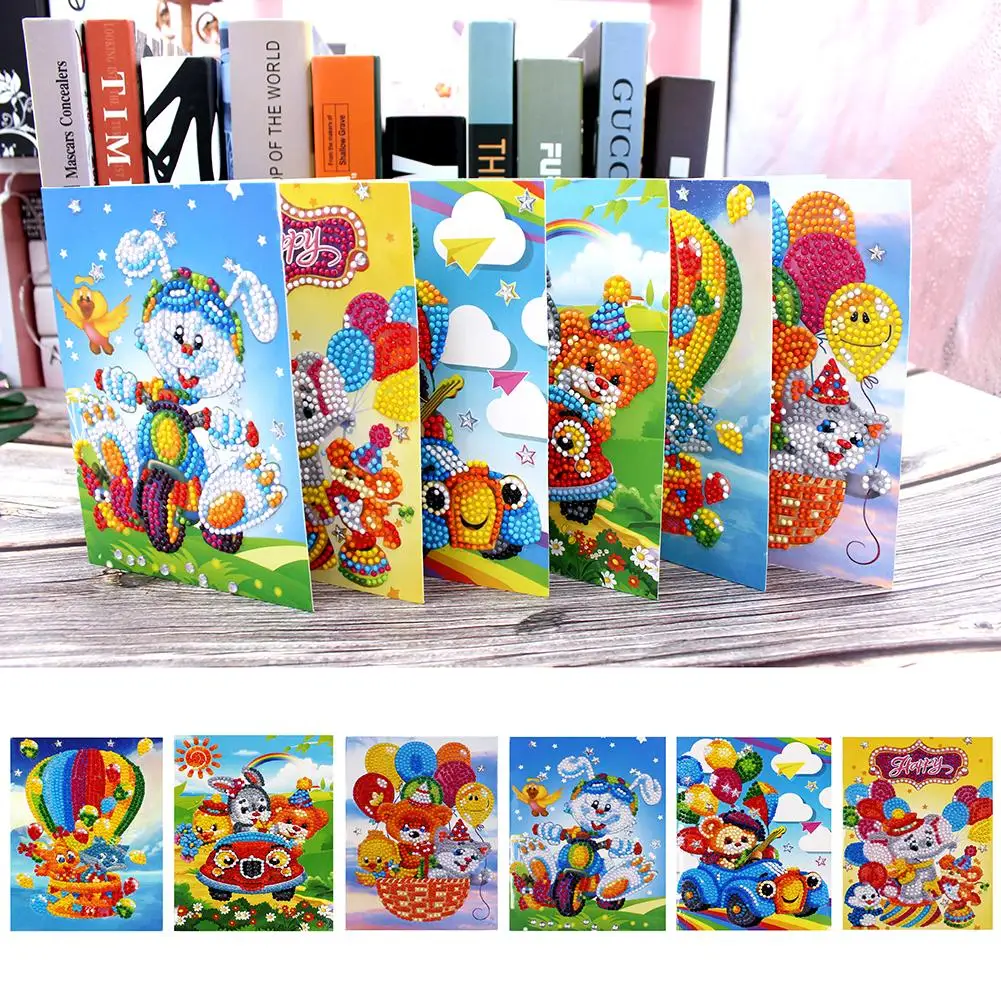 

12pcs Diamond Painting Greeting Card Special Shape Diamond Embroidery Birthday Cards Thanksgiving Cards Cross Stitch Craft