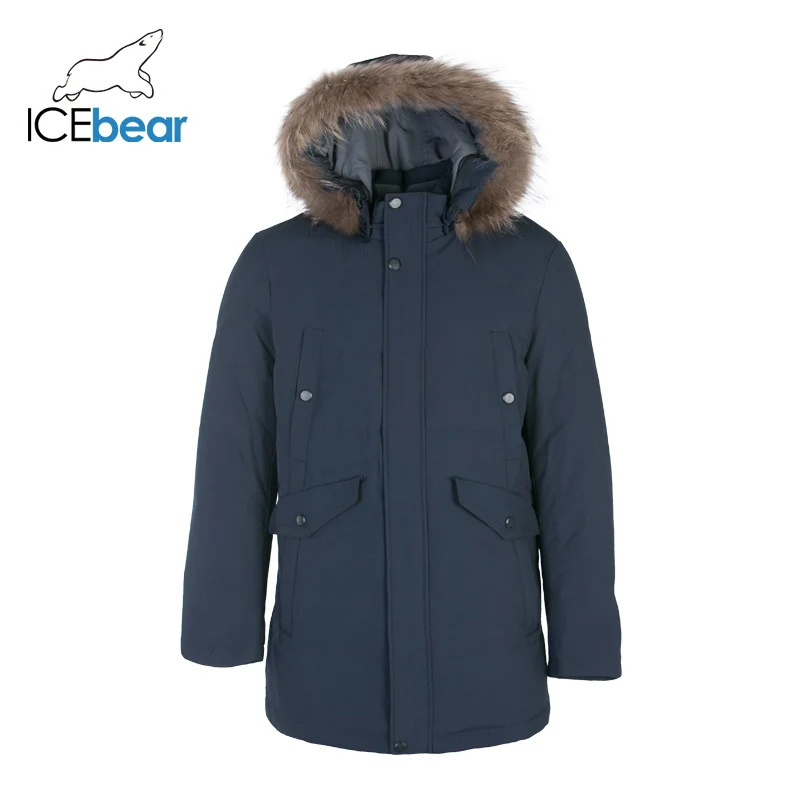 ICEbear 2019 Мужская зимняя портативная теплая куртка с капюшоном на 70% белом утином