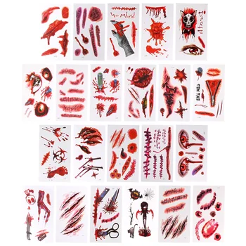 

27 Sheets Scary Lifelike Body Stickers Scar Sticker for Party