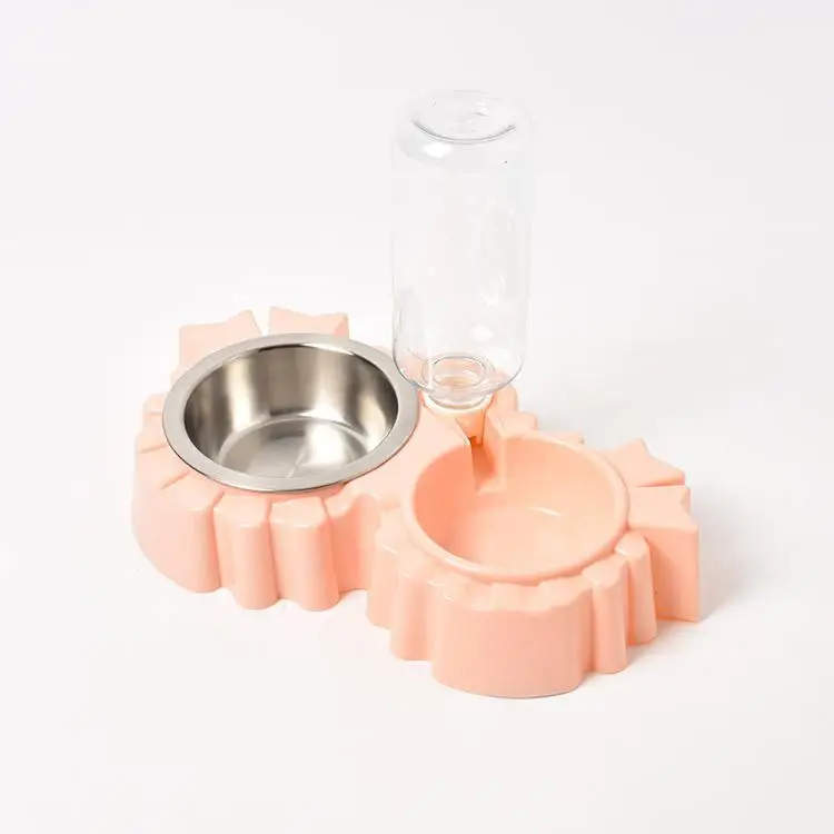 Dog Doule миска для щенков, кормушка для воды с автоматическим дозатором для питья домашних животных, тарелка для питья, кормушка для домашних животных, бутылочка для собак - Цвет: blue