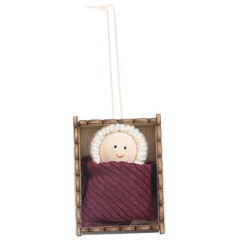

Christmas Tree Decorations/Wooden Box Small Doll Pendant/Christmas Atmosphere Decor/Christmas Children Gifts