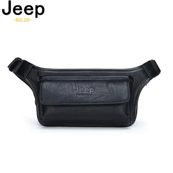

JEEP BULUO Men Waist Bag Pack Casual Functional Money Phone Belt Bag Male Women Sling Bag for Belt Leather Hip Bag Chest